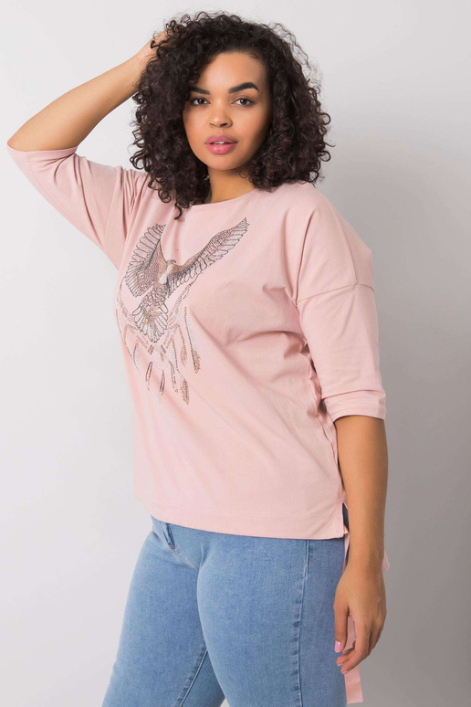 Špinavě růžová halenka s nášivkami...