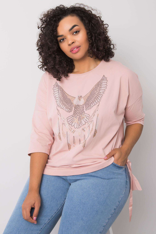 Špinavě růžová halenka s nášivkami...