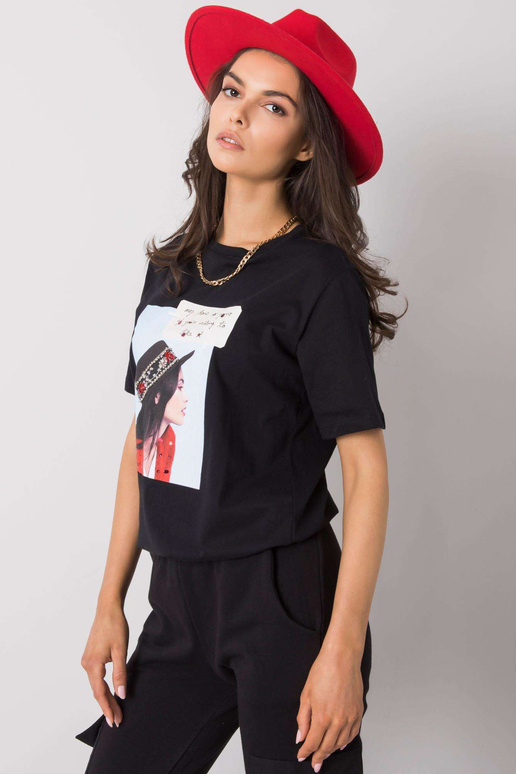 Černé tričko s aplikací North Černé tričko s aplikací North