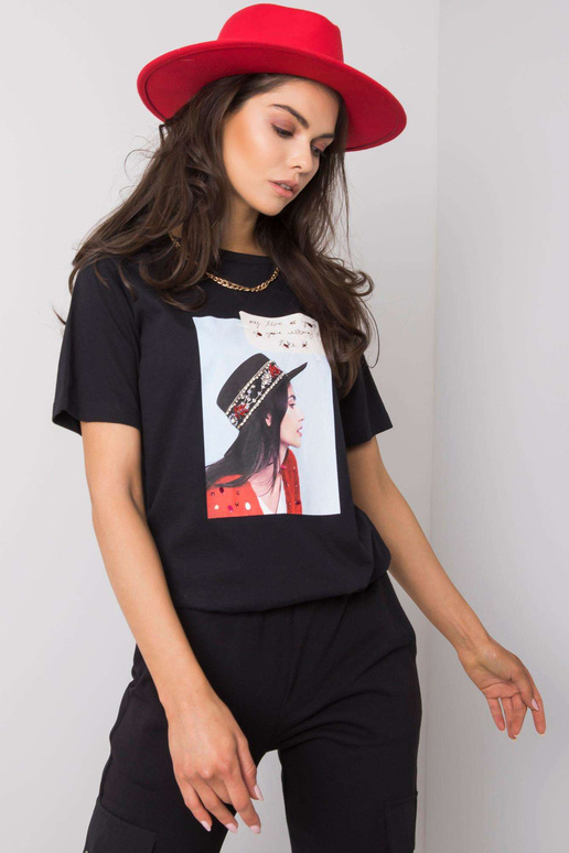 Černé tričko s aplikací North Černé tričko s aplikací North