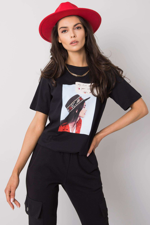 Černé tričko s aplikací North Černé tričko s aplikací North