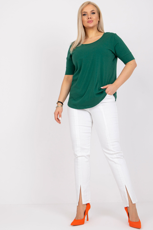 Tmavě zelené bavlněné tričko větší...