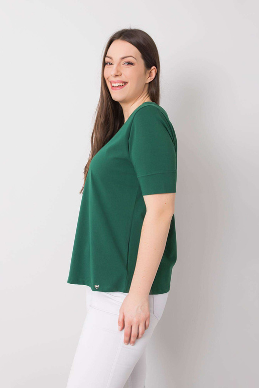 Tmavě zelené bavlněné tričko větší...