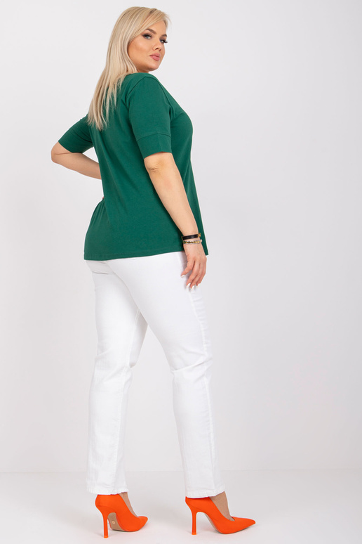 Tmavě zelené bavlněné tričko větší...