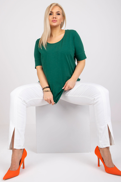 Tmavě zelené bavlněné tričko větší...