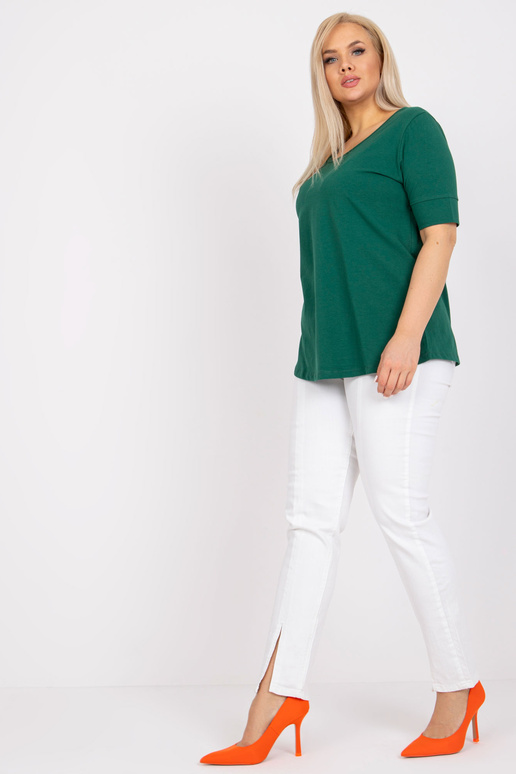 Tmavě zelené bavlněné tričko větší...