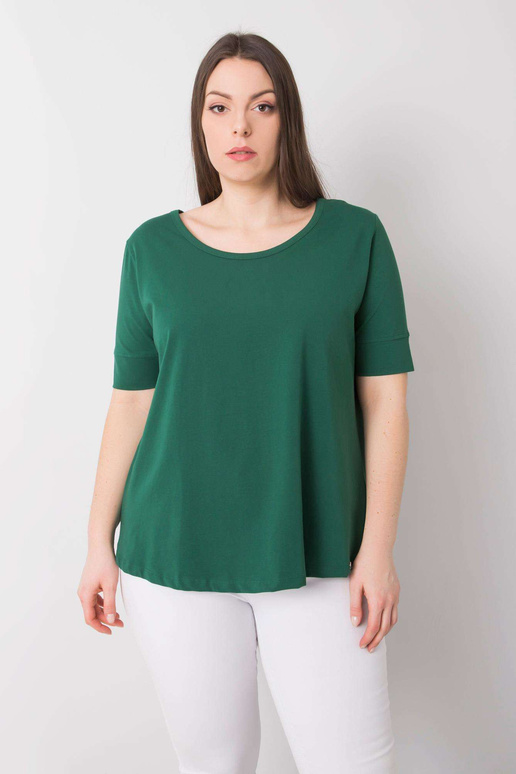 Tmavě zelené bavlněné tričko větší...