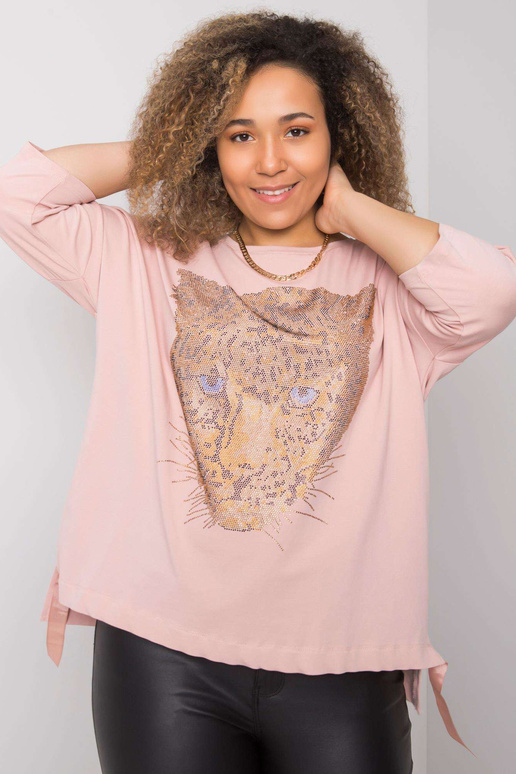 Špinavě růžová halenka plus size s...