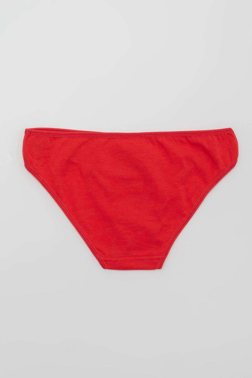 Červené bavlněné dámské kalhotky