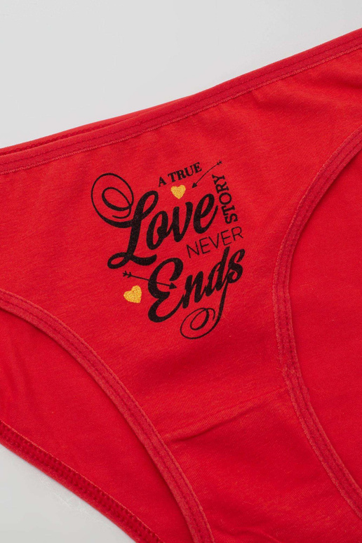 Červené bavlněné dámské kalhotky