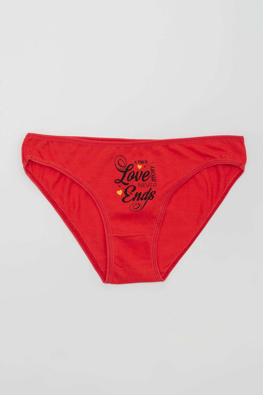 Červené bavlněné dámské kalhotky