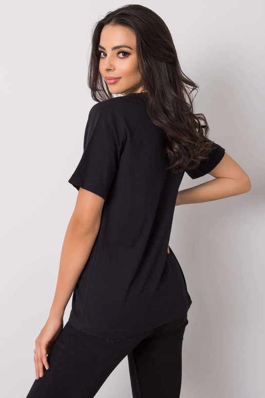 Černé bavlněné tričko Vanessa Černé bavlněné tričko Vanessa