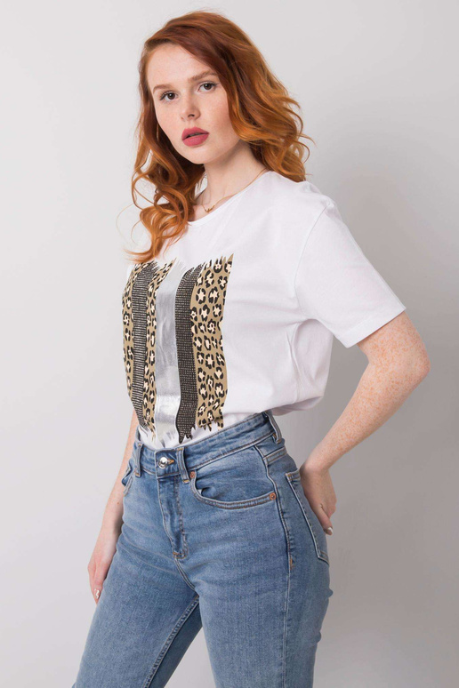 Bílé bavlněné tričko Rossie Bílé bavlněné tričko Rossie