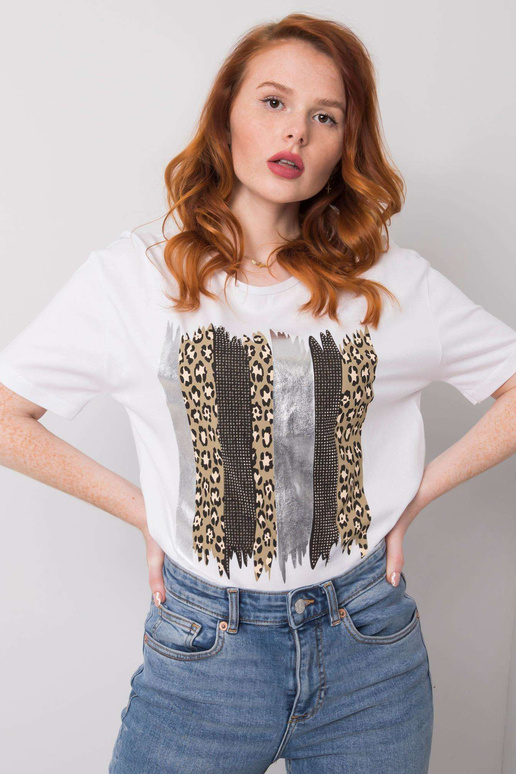 Bílé bavlněné tričko Rossie Bílé bavlněné tričko Rossie