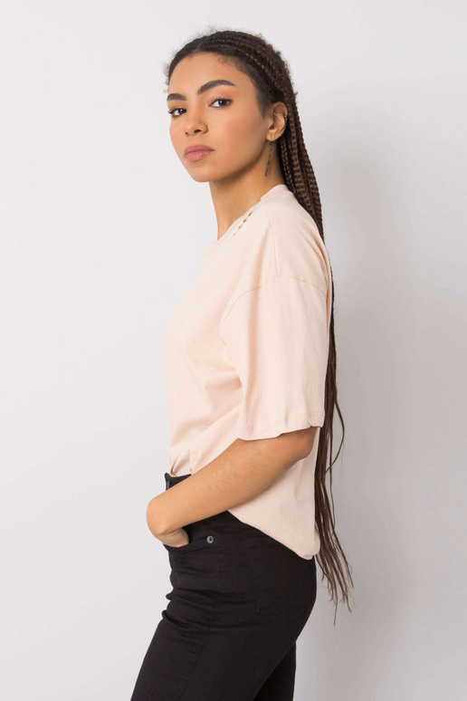 Bavlněné broskvové tričko Donna RUE...