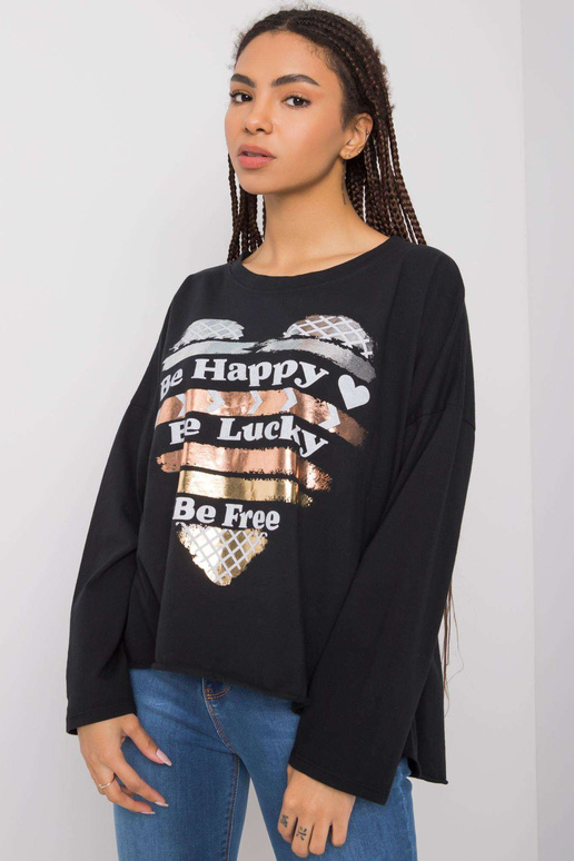 Černá blůza s dlouhým rukávem Miriana