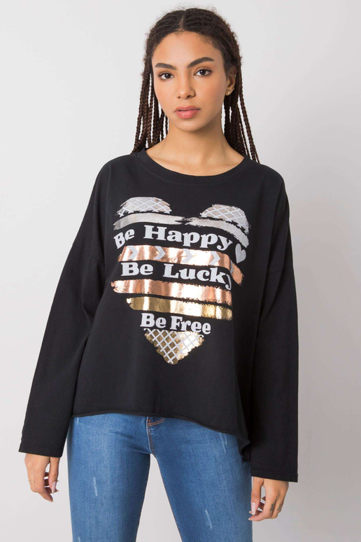 Černá blůza s dlouhým rukávem Miriana