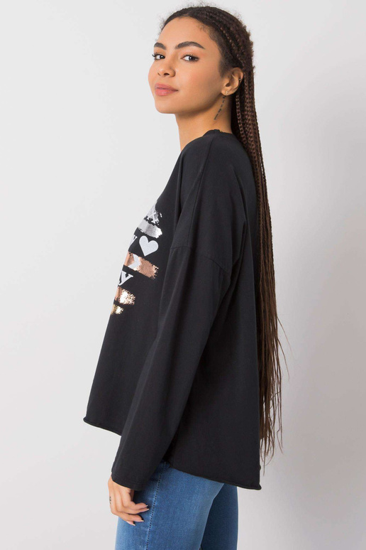 Černá blůza s dlouhým rukávem Miriana