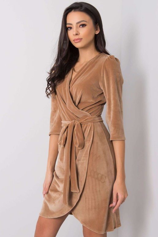 Béžové sametové šaty Sonja