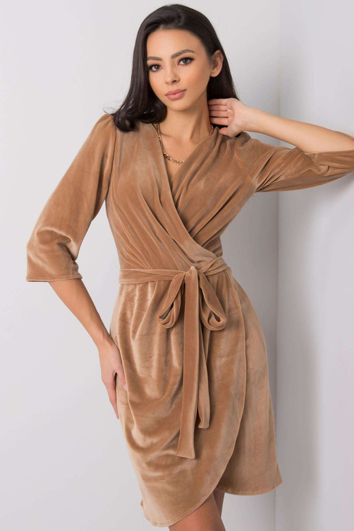 Béžové sametové šaty Sonja