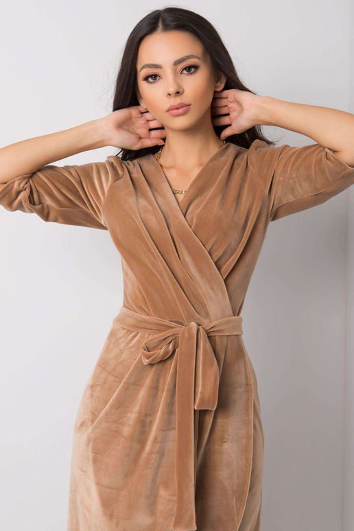 Béžové sametové šaty Sonja