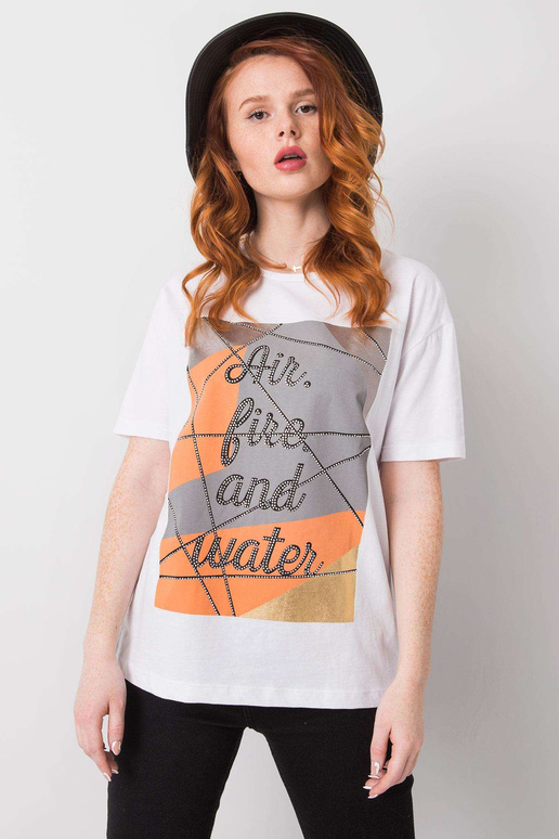 Bílé bavlněné tričko Madelyn Bílé bavlněné tričko Madelyn