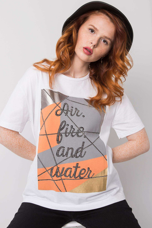 Bílé bavlněné tričko Madelyn Bílé bavlněné tričko Madelyn