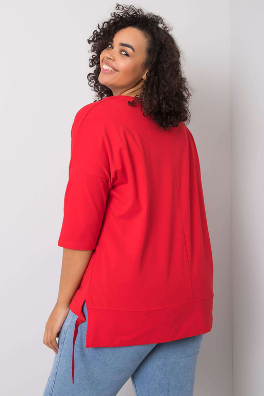 Červená halenka s nášivkami Cassia