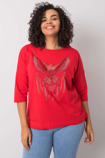 Červená halenka s nášivkami... 2