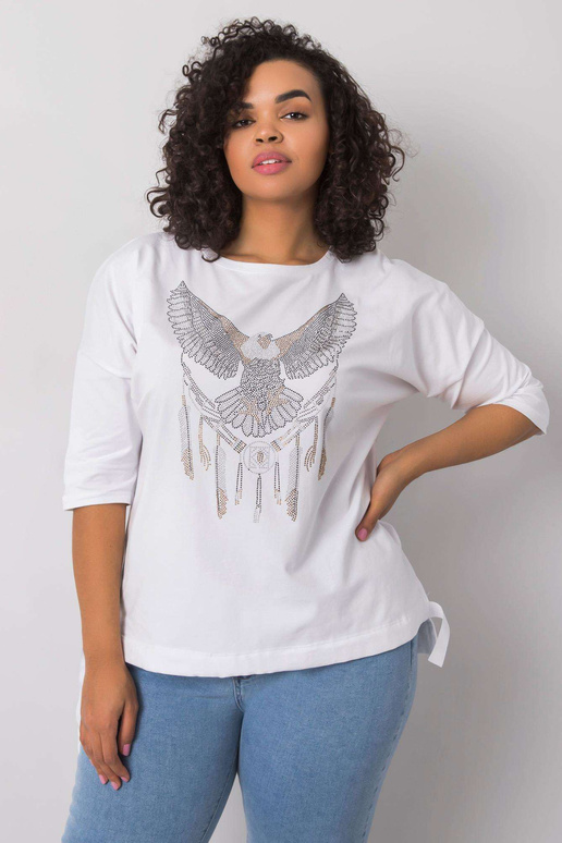 Bílá halenka s nášivkami Cassia