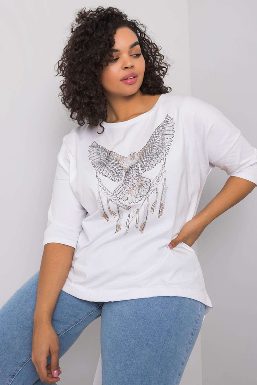 Bílá halenka s nášivkami Cassia