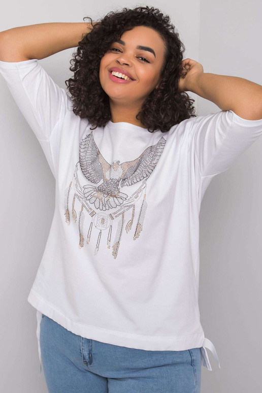 Bílá halenka s nášivkami Cassia