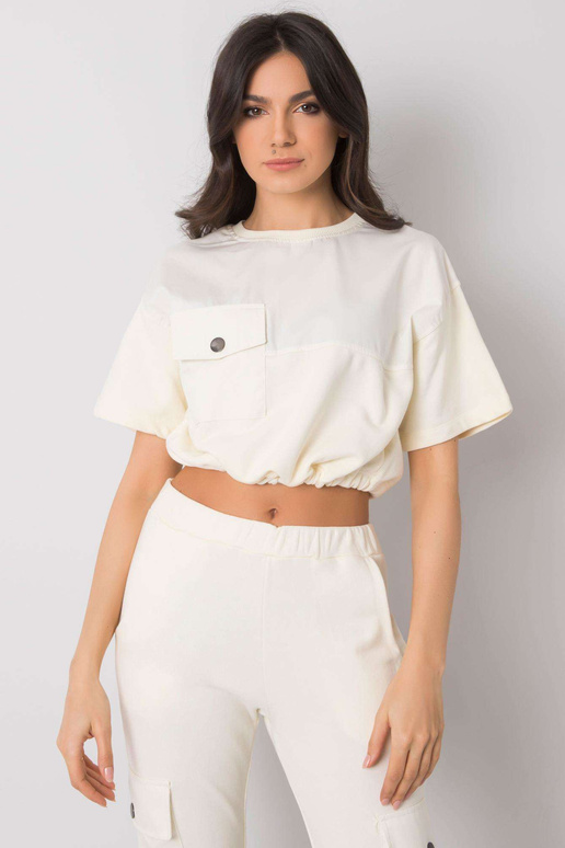 Ecru krátká mikina Arlene RUE PARIS Ecru krátká mikina Arlene RUE PARIS