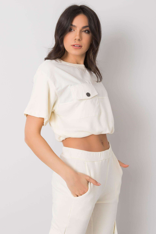 Ecru krátká mikina Arlene RUE PARIS Ecru krátká mikina Arlene RUE PARIS