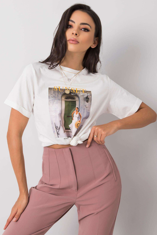 Bílé tričko s potiskem Gaelle Bílé tričko s potiskem Gaelle