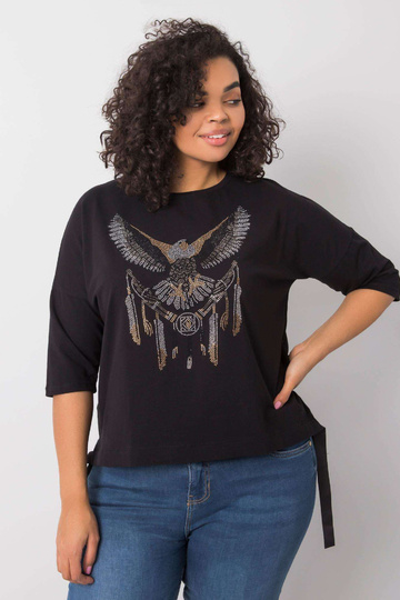 Černá halenka s nášivkami...