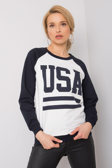 Bílá a tmavě modrá mikina s...