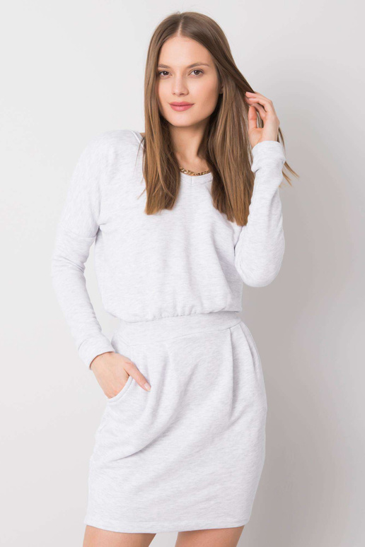 Světle šedé melanžové šaty Kloe RUE...