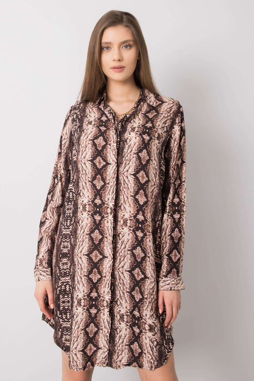 Hnědé šaty se vzory Venice RUE PARIS