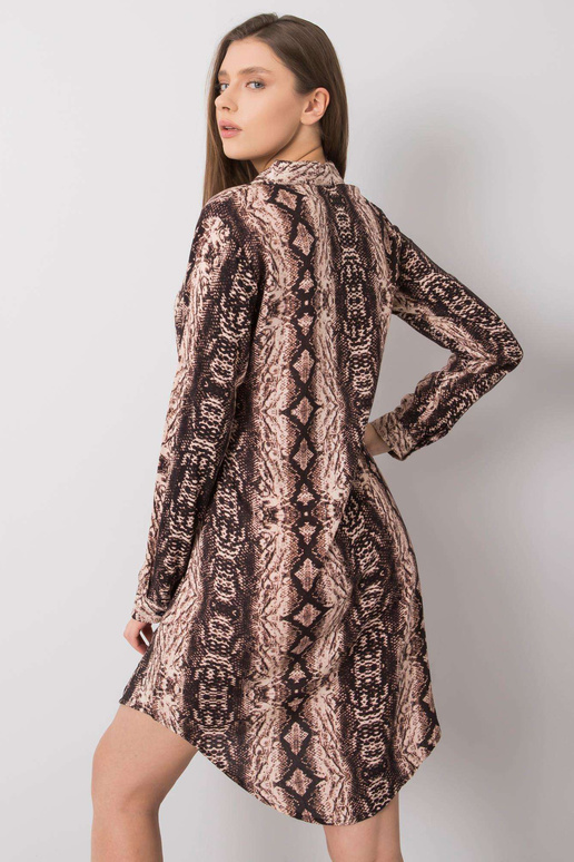 Hnědé šaty se vzory Venice RUE PARIS