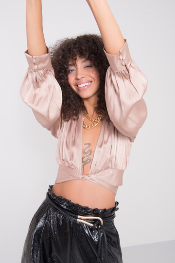 Béžová saténová halenka BSL