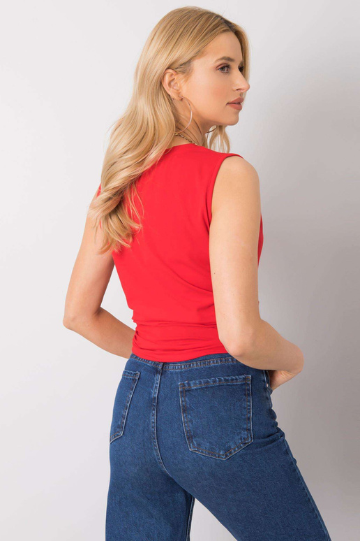 Červený top s potiskem Petra RUE PARIS