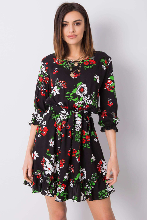 Černé květinové šaty Arlette