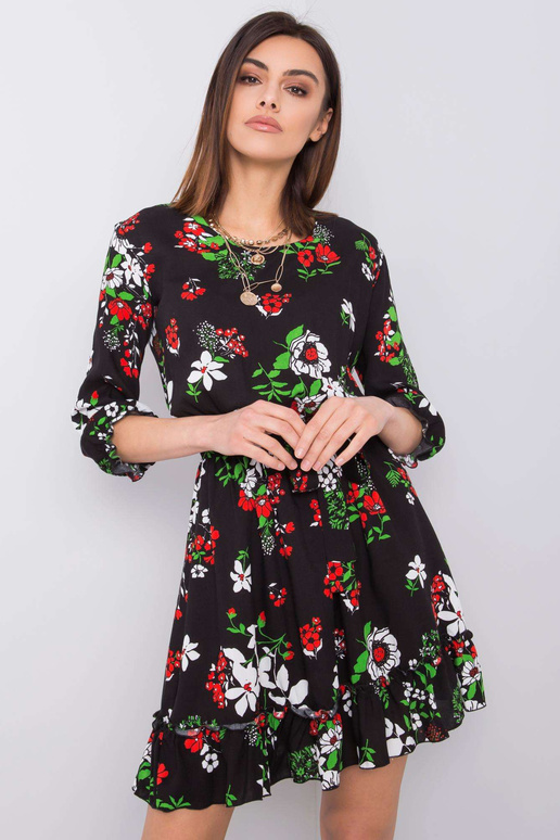 Černé květinové šaty Arlette