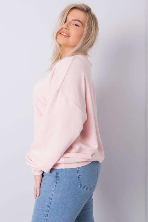 Světle růžová mikina plus size Mischa