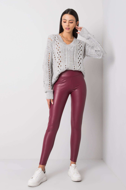 Vínové koženkové legíny od Briana RUE...