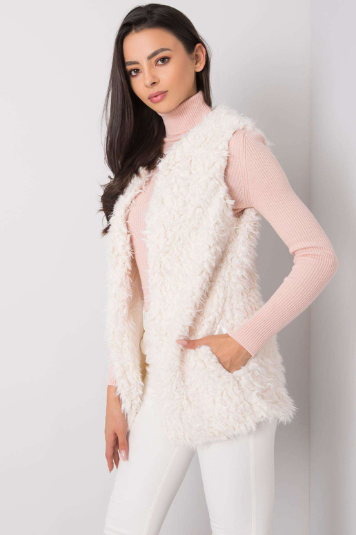 Ecru kožešinová vesta Sybille