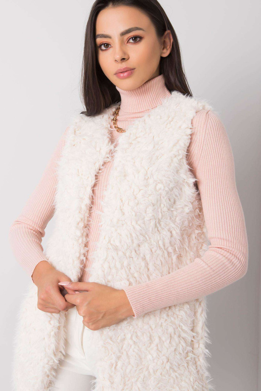 Ecru kožešinová vesta Sybille