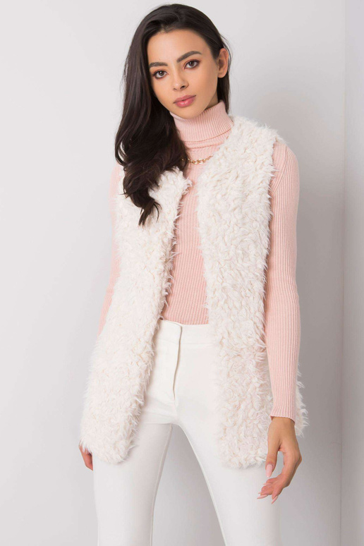 Ecru kožešinová vesta Sybille