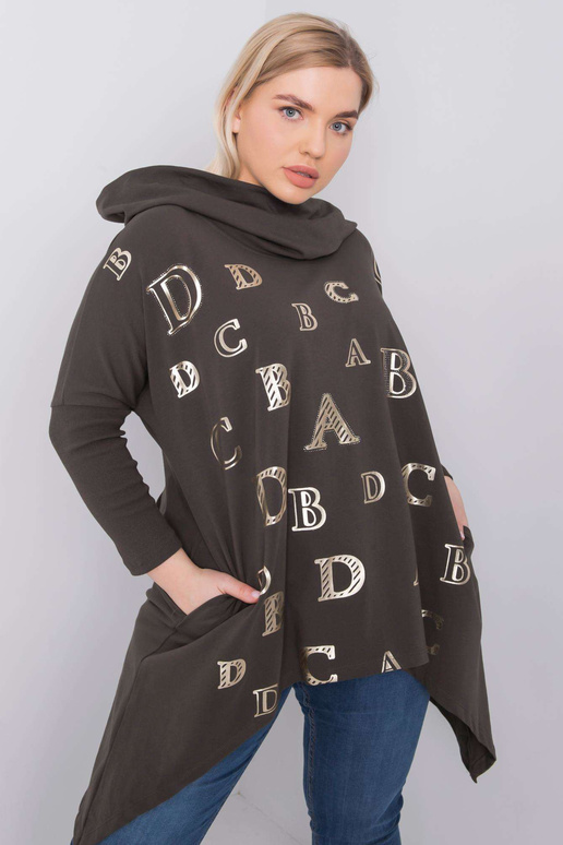 Tmavá khaki mikina s kapucí Aina